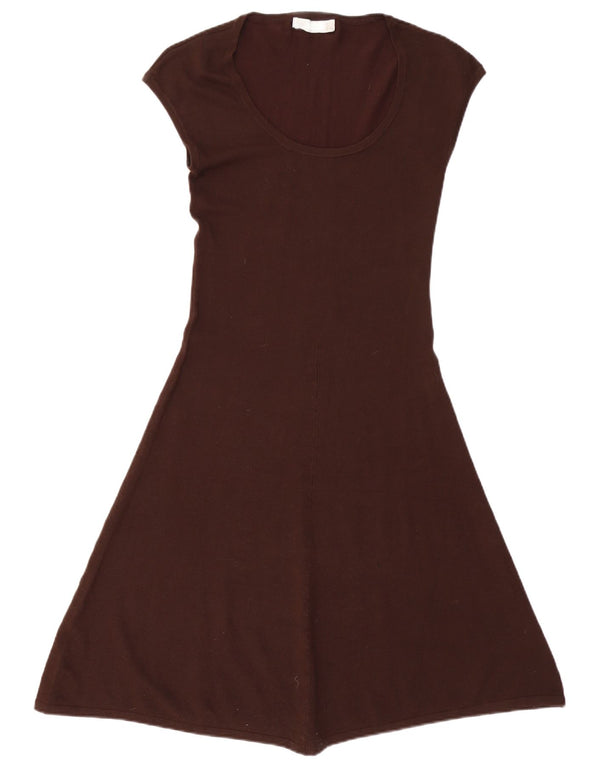 ZARA Womens T-Shirt Dress UK 14 Large Brown Rayon