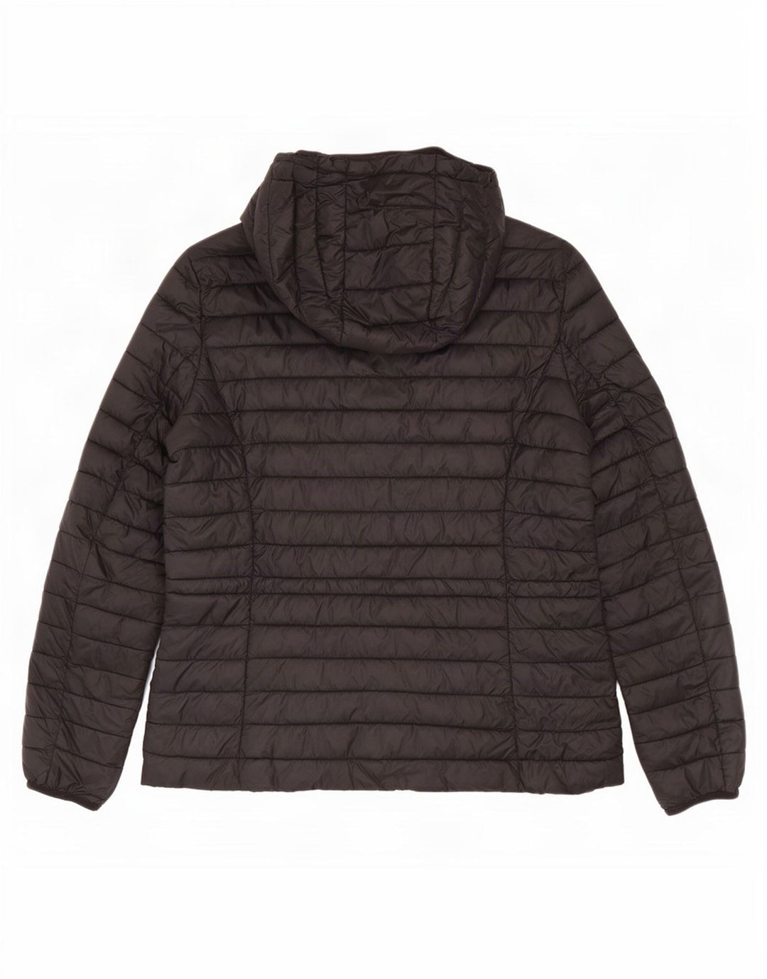 Massimo Dutti Womens Hooded Padded Jacket UK 12 Medium Black Nylon