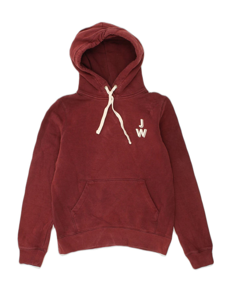 JACK WILLS Womens Loose Fit Graphic Hoodie Jumper UK10 Small Burgundy | Vintage Jack Wills | Thrift | Second-Hand Jack Wills | Used Clothing | Messina Hembry 