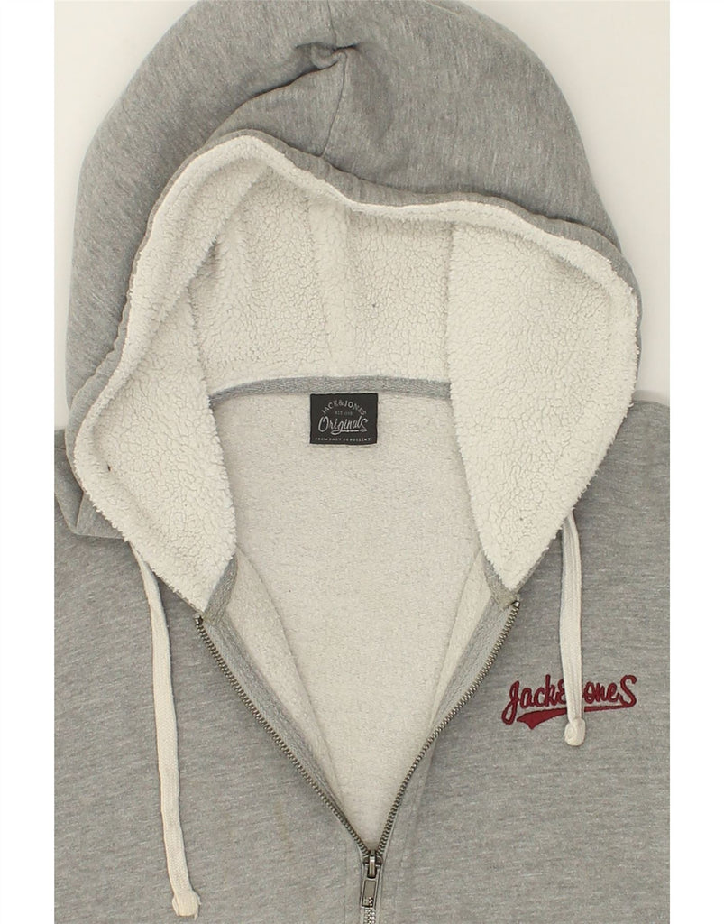 JACK & JONES Mens Zip Hoodie Sweater Medium Grey Cotton | Vintage Jack & Jones | Thrift | Second-Hand Jack & Jones | Used Clothing | Messina Hembry 