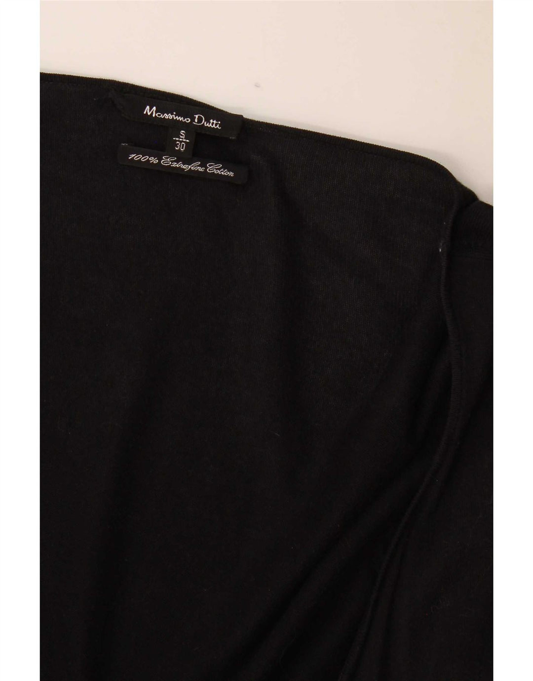 Massimo Dutti Womens Open Cardigan Sweater UK 10 Small Black Cotton