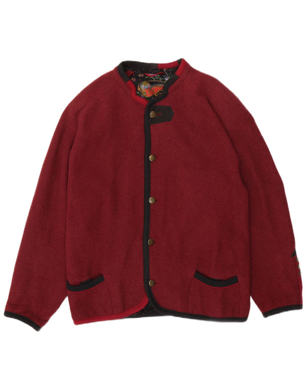 Vintage Mens 5 Button Blazer Jacket UK 40 Large Burgundy Wool