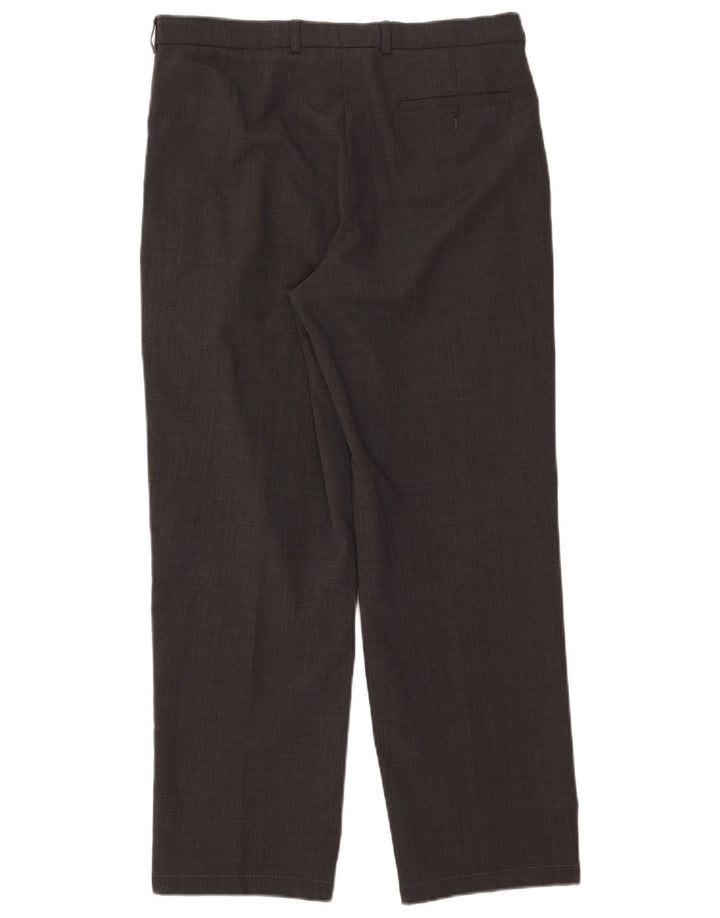 Marks & Spencer Mens Tailored Pegged Suit Trousers W34 L28 Grey Polyester