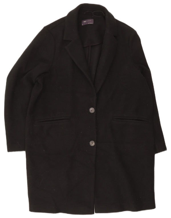 Marks & Spencer Womens Overcoat UK 20 2XL Black Polyester
