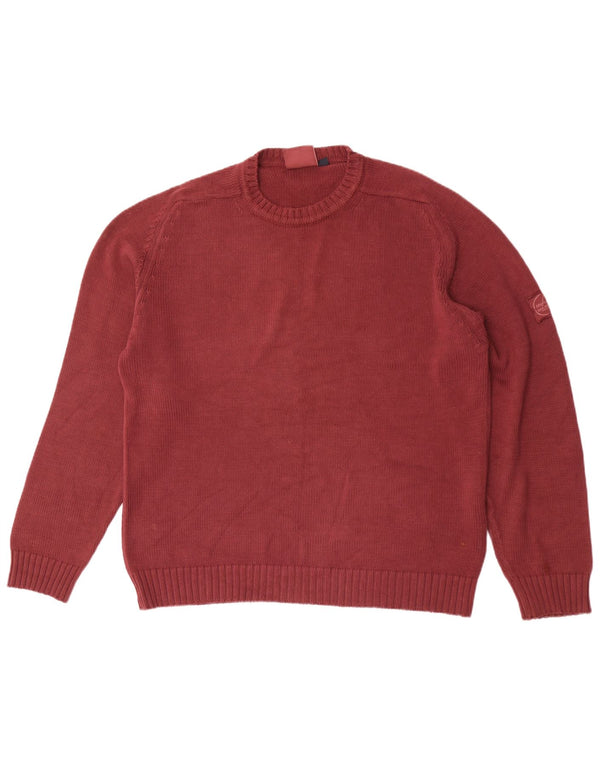 Murphy & Nye Mens Crew Neck Jumper Sweater Large Maroon Cotton