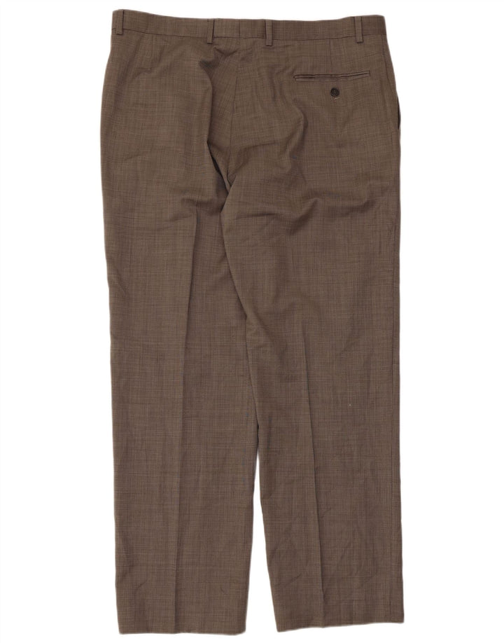Marks & Spencer Mens Straight Suit Trousers W38 L31 Grey New Wool