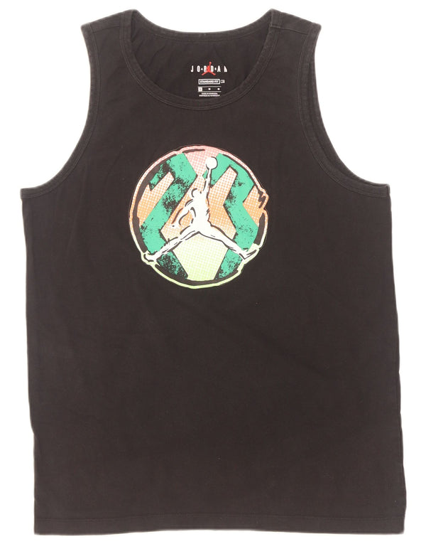 Jordan Mens Standard Fit Graphic Vest Top Medium Black Cotton