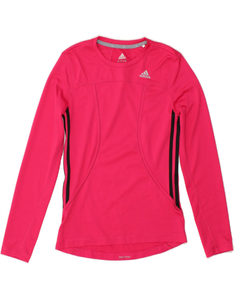 ADIDAS Womens Running Top Long Sleeve UK 4/6 XS Pink | Vintage Adidas | Thrift | Second-Hand Adidas | Used Clothing | Messina Hembry 