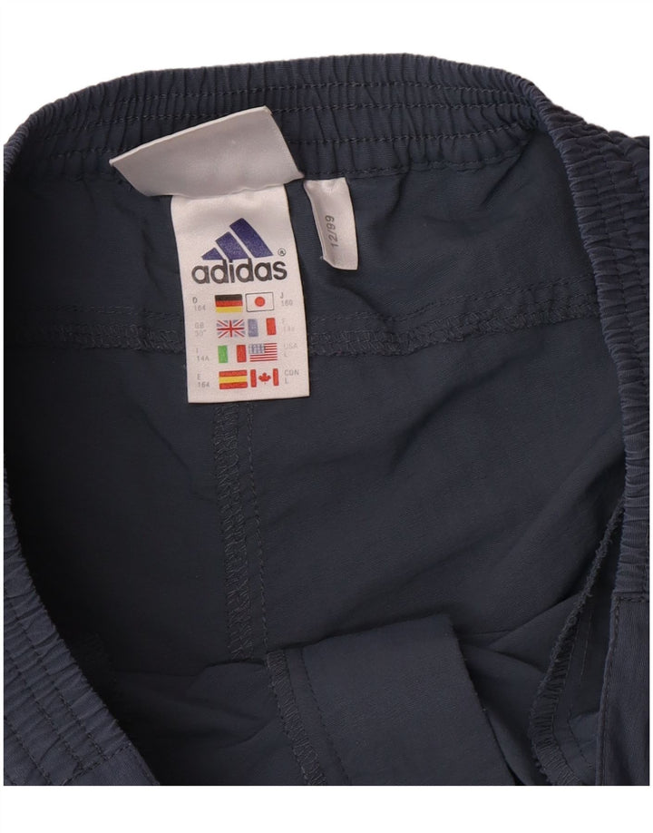 Adidas Boys Cargo Shorts 13-14 Years W30 Blue Colourblock Polyamide