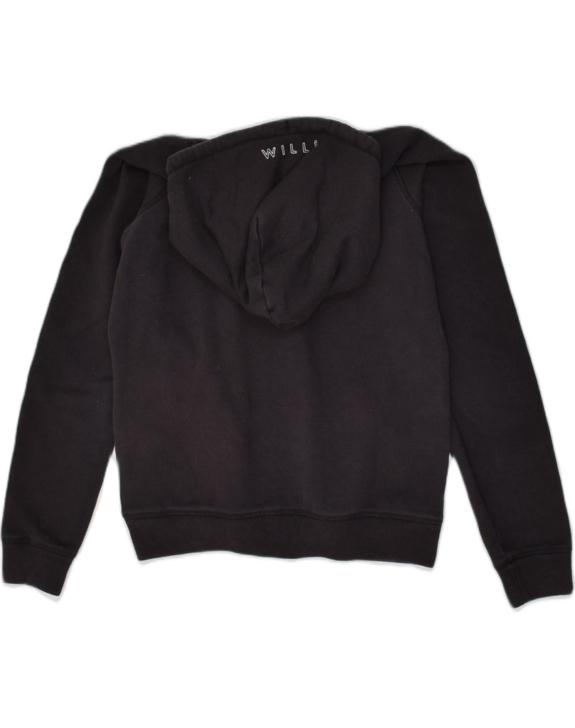 JACK WILLS Womens Loose Fit Zip Hoodie Sweater UK 10 Small  Black Cotton | Vintage Jack Wills | Thrift | Second-Hand Jack Wills | Used Clothing | Messina Hembry 