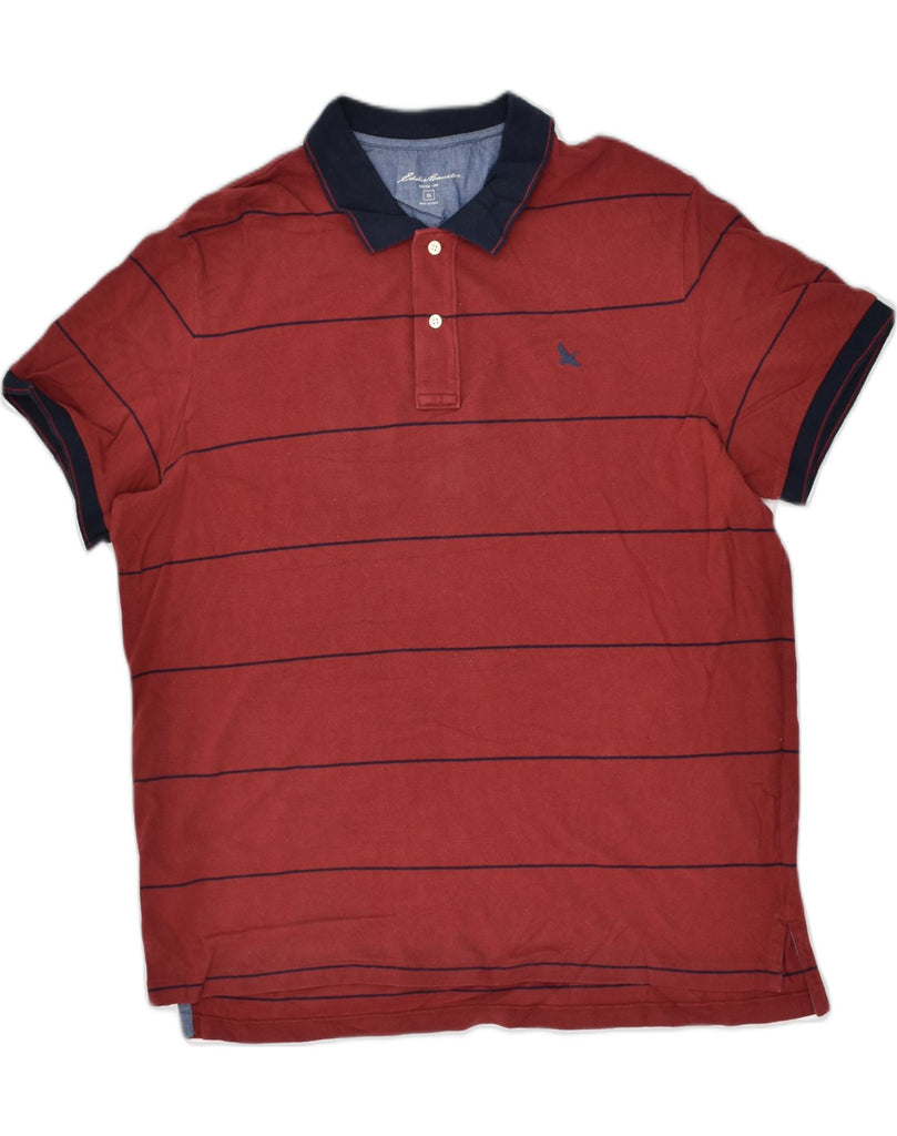 EDDIE BAUER Mens Polo Shirt XL Burgundy Striped Cotton | Vintage Eddie Bauer | Thrift | Second-Hand Eddie Bauer | Used Clothing | Messina Hembry 