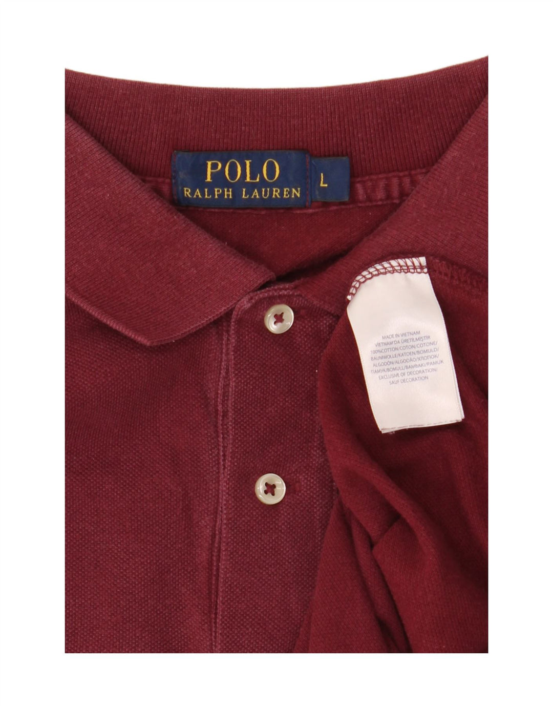 Polo Ralph Lauren Mens Shirt Large Maroon Cotton