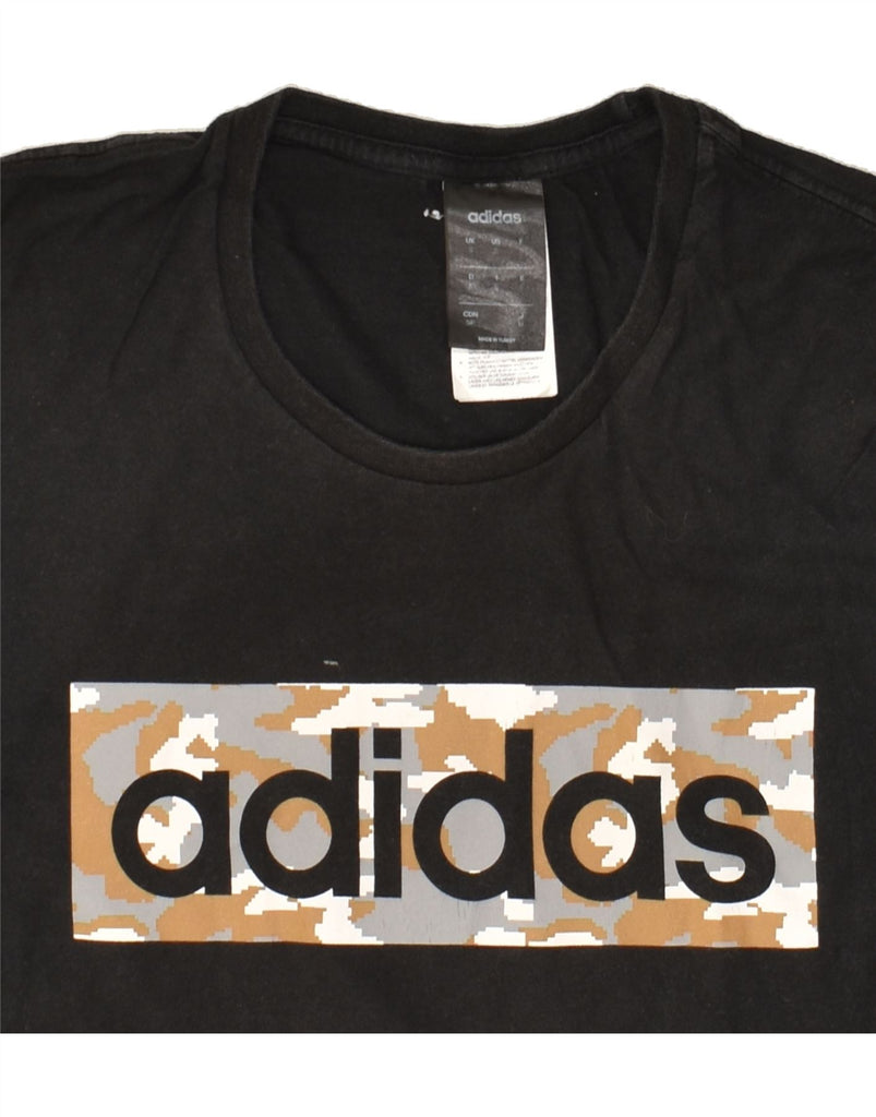 ADIDAS Mens Graphic T-Shirt Top Small Black Cotton | Vintage Adidas | Thrift | Second-Hand Adidas | Used Clothing | Messina Hembry 