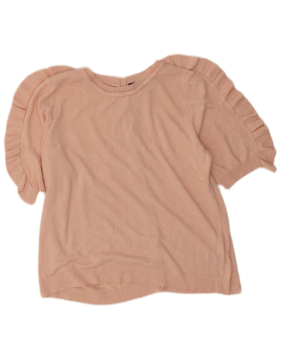 Marks & Spencer Womens Ruffle Cardigan Sweater UK 14 Medium Pink