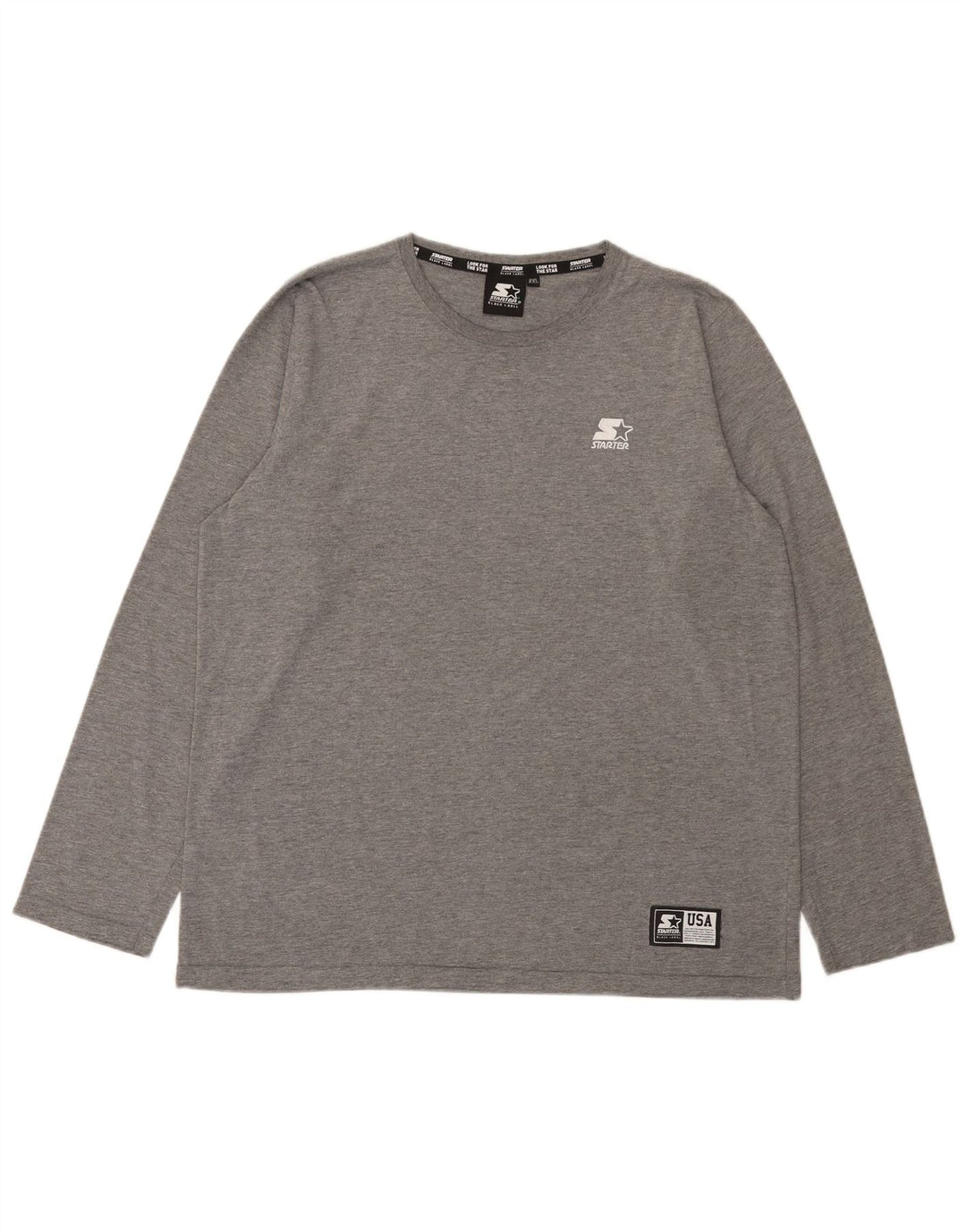 Starter Womens Long Sleeve T-Shirt Top UK 21 2XL Grey