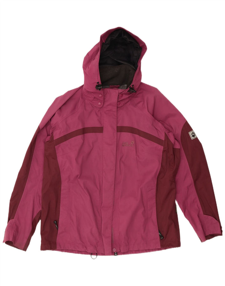 JACK WOLFSKIN Womens Oversized Rain Jacket UK 18/20 XL Burgundy