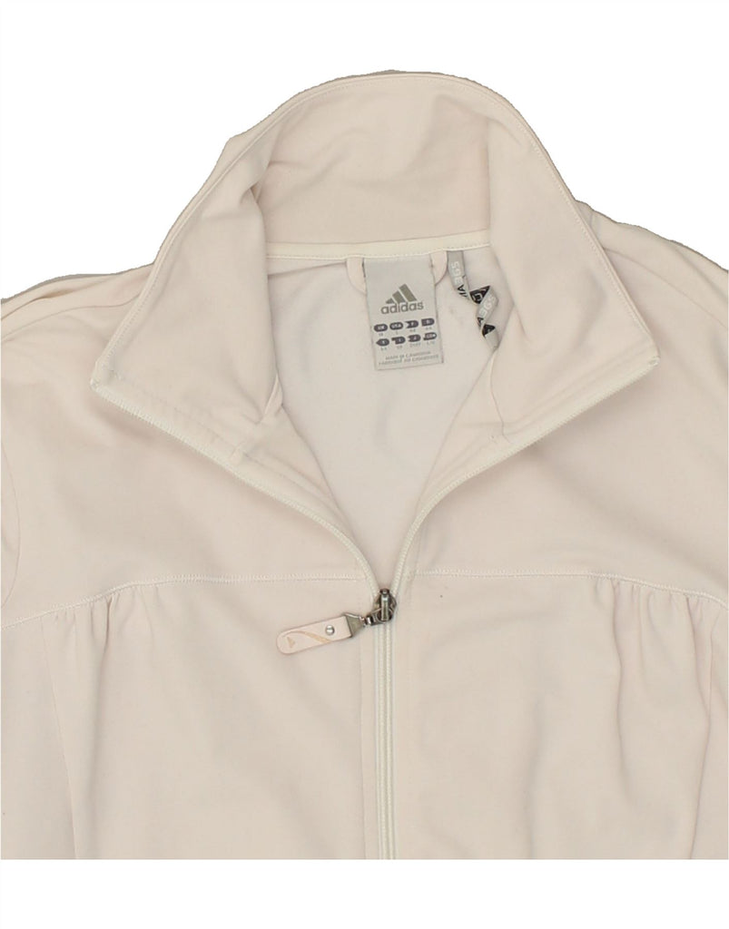 ADIDAS Womens Tracksuit Top Jacket UK 18 XL White Polyester | Vintage Adidas | Thrift | Second-Hand Adidas | Used Clothing | Messina Hembry 