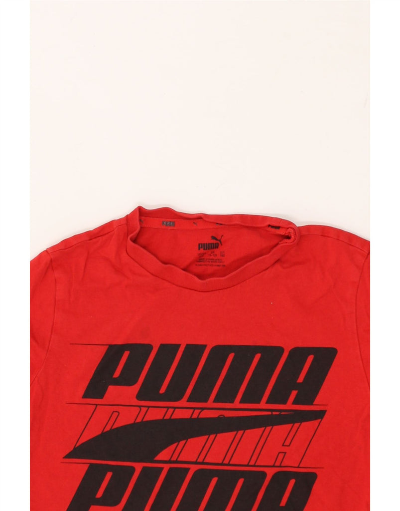 PUMA Boys Graphic T-Shirt Top 11-12 Years Red Cotton | Vintage Puma | Thrift | Second-Hand Puma | Used Clothing | Messina Hembry 