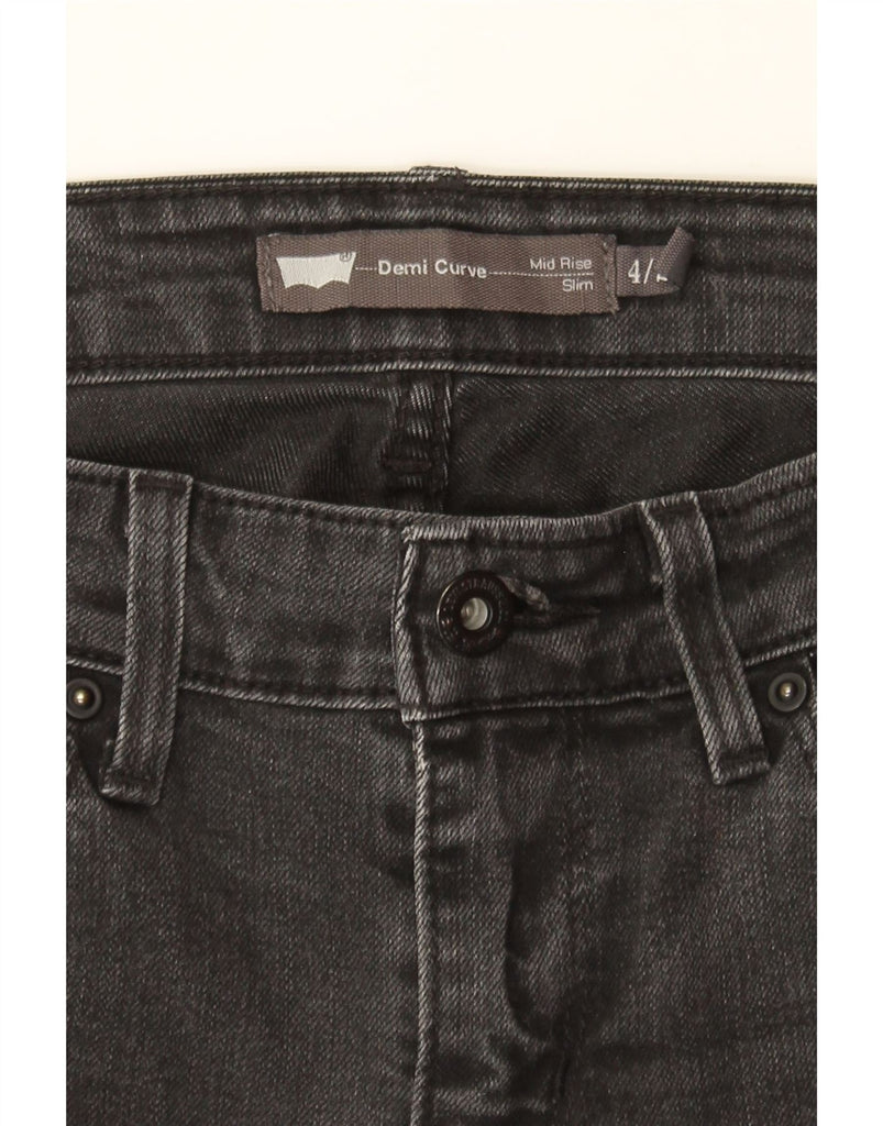 LEVI'S Womens Demi Curve Mid Rise Slim Jeans US 4 Small W27 L34 Grey Vintage Levi's and Second-Hand Levi's from Messina Hembry 