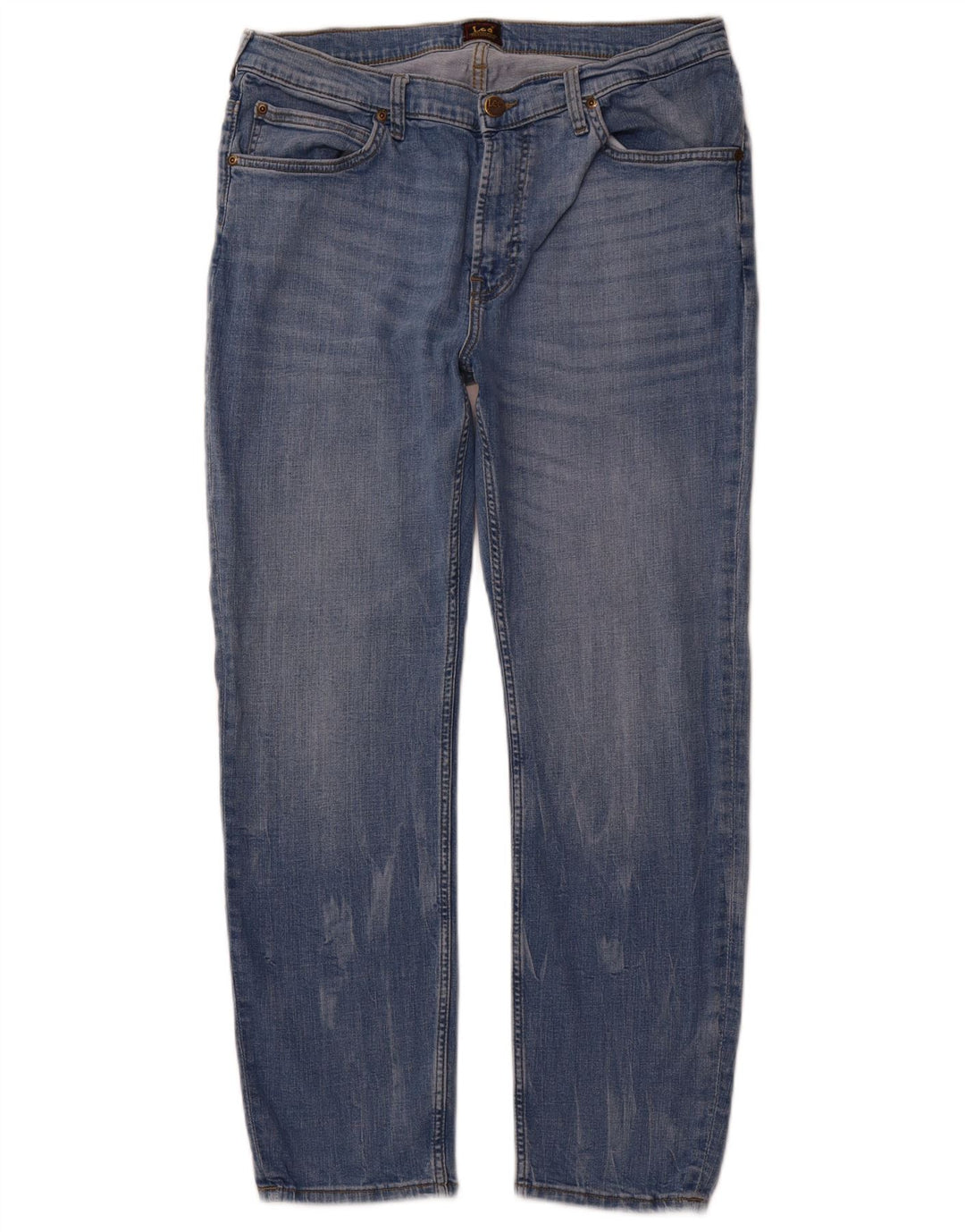 LEE Mens Rider Cropped Jeans W34 L28 Blue Cotton