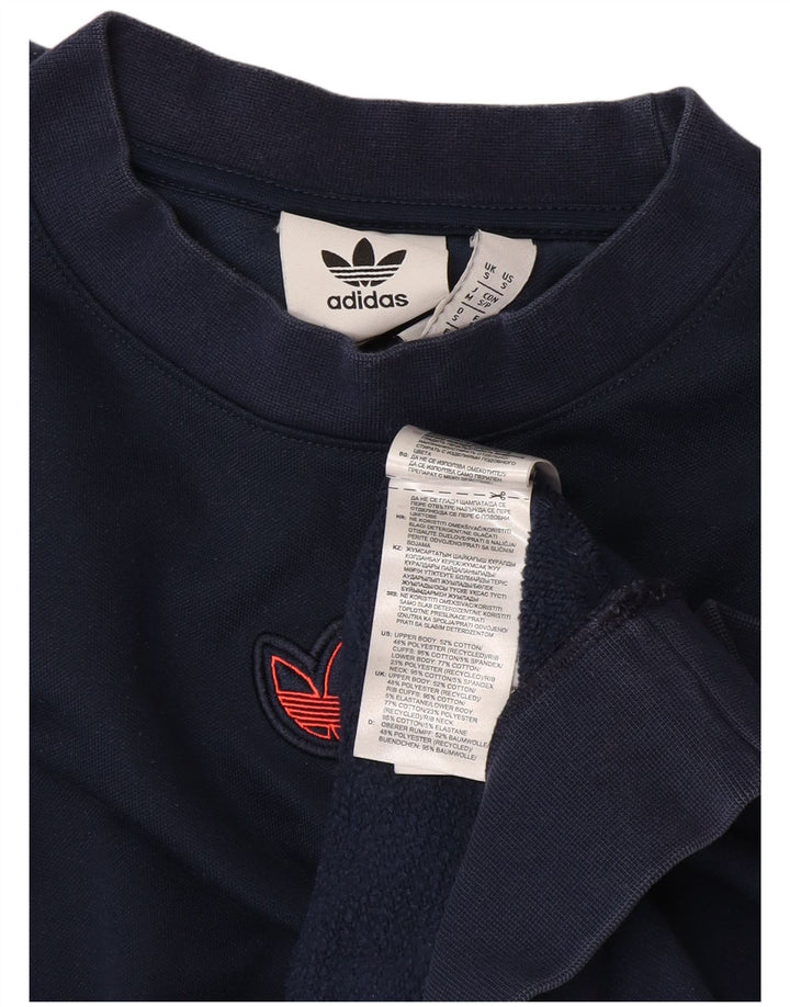Adidas Mens Graphic Sweatshirt Jumper Small Navy Blue Cotton