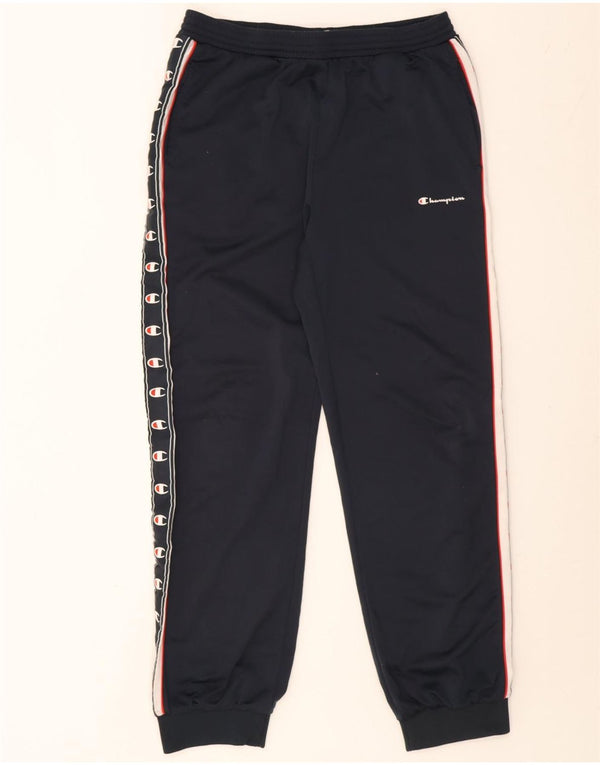 Champion Mens Graphic Tracksuit Trousers Joggers Medium Navy Blue Polyester