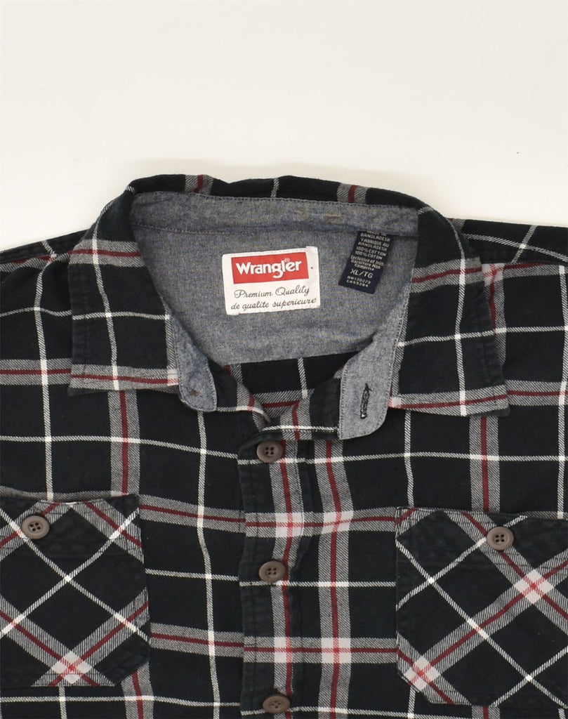 WRANGLER Mens Shirt XL Navy Blue Check Cotton | Vintage Wrangler | Thrift | Second-Hand Wrangler | Used Clothing | Messina Hembry 