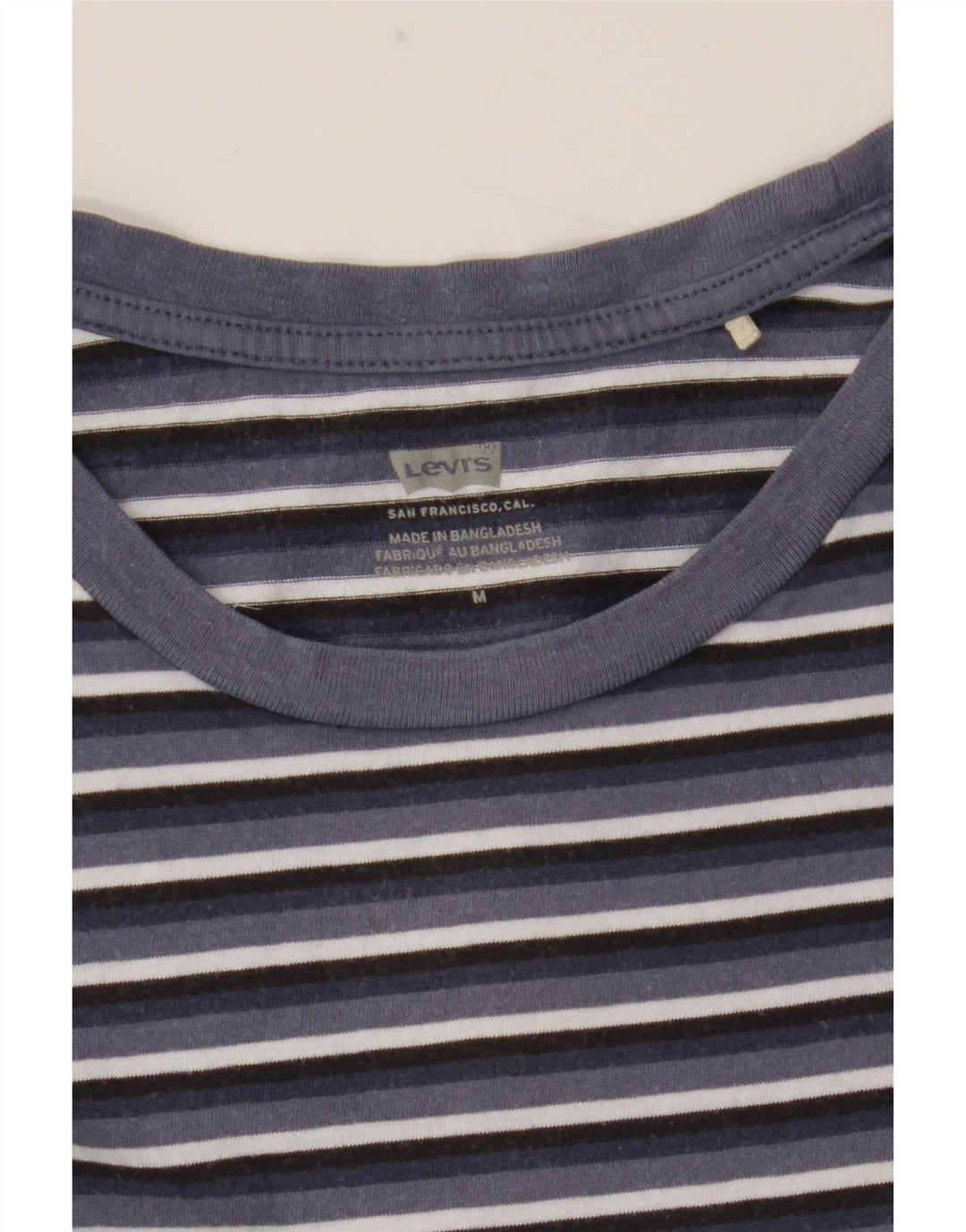 Levi's Womens T-Shirt Top UK 12 Medium Navy Blue Striped