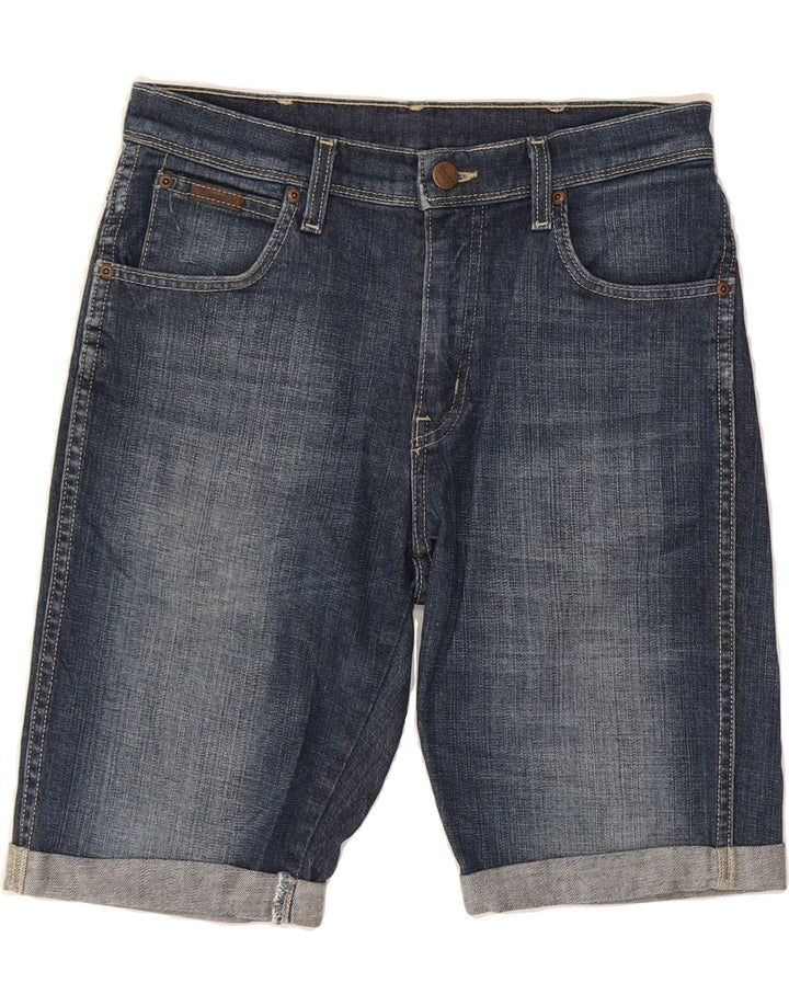 WRANGLER Womens Texas Stretch Denim Shorts W30 Medium Blue Cotton Vintage Wrangler and Second-Hand Wrangler from Messina Hembry 