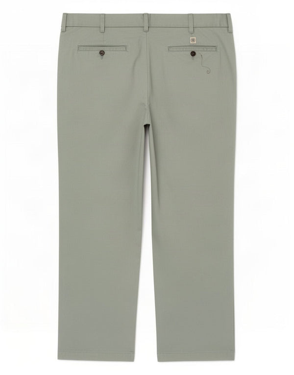 Marks & Spencer Mens Straight Chino Trousers W40 L29 Green Cotton
