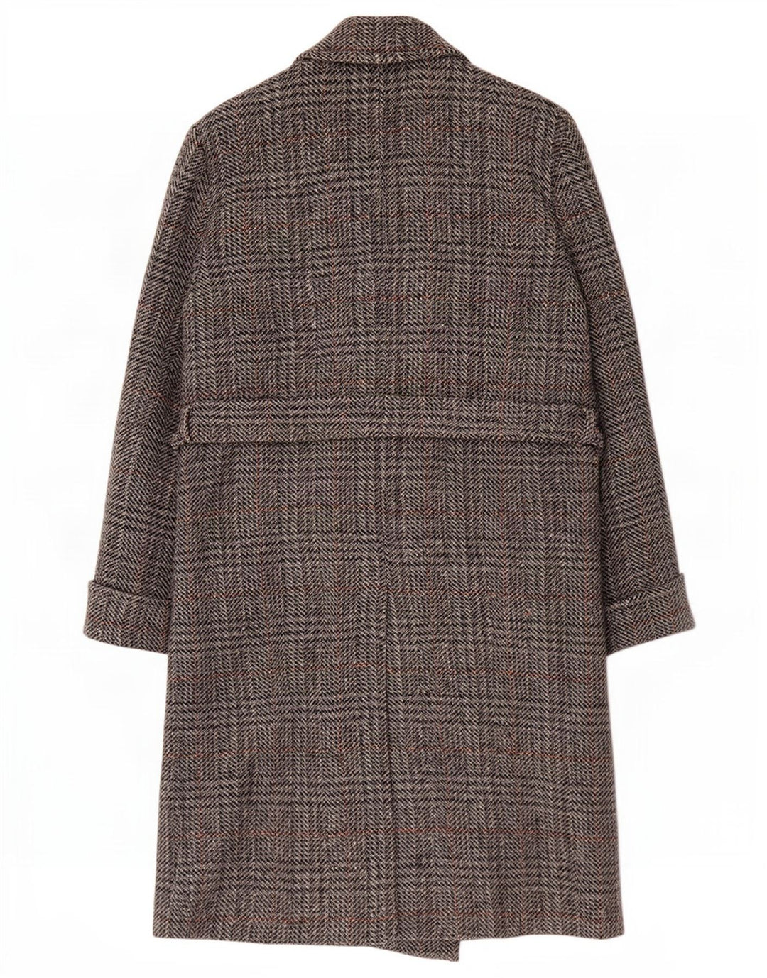 Lebole Womens Loose Fit Double Breasted Coat IT 44 Medium Grey Houndstooth