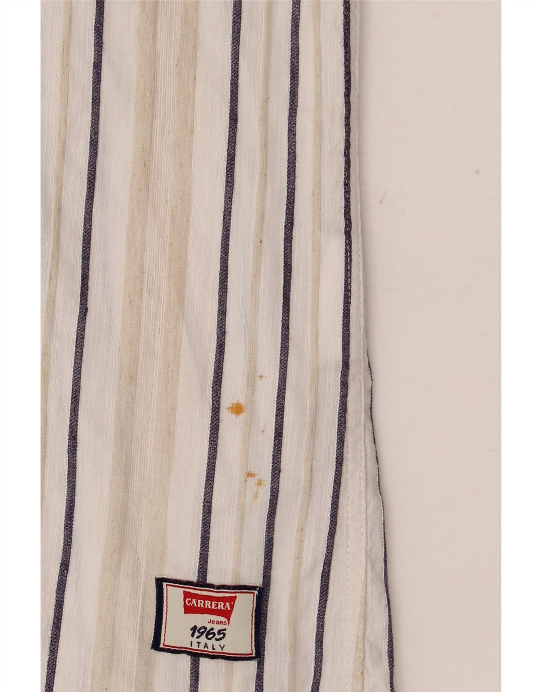 Carrera Mens Regular Fit Shirt Large White Striped Linen