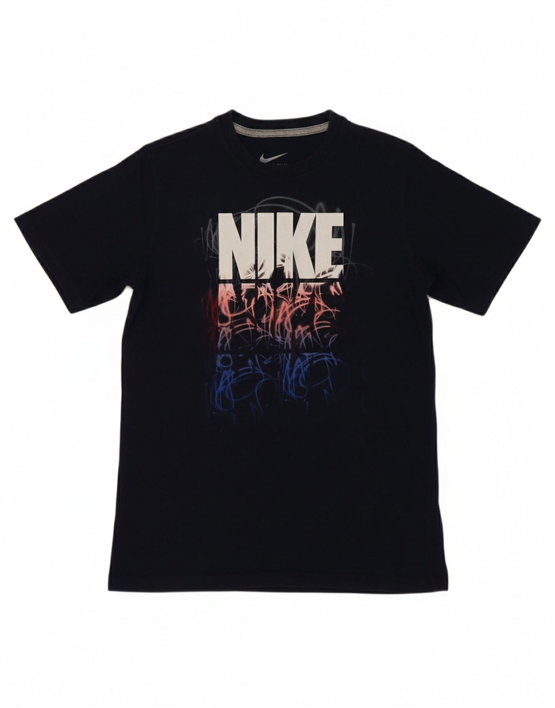 NIKE Boys Graphic T-Shirt Top 12-13 Years Large Navy Blue