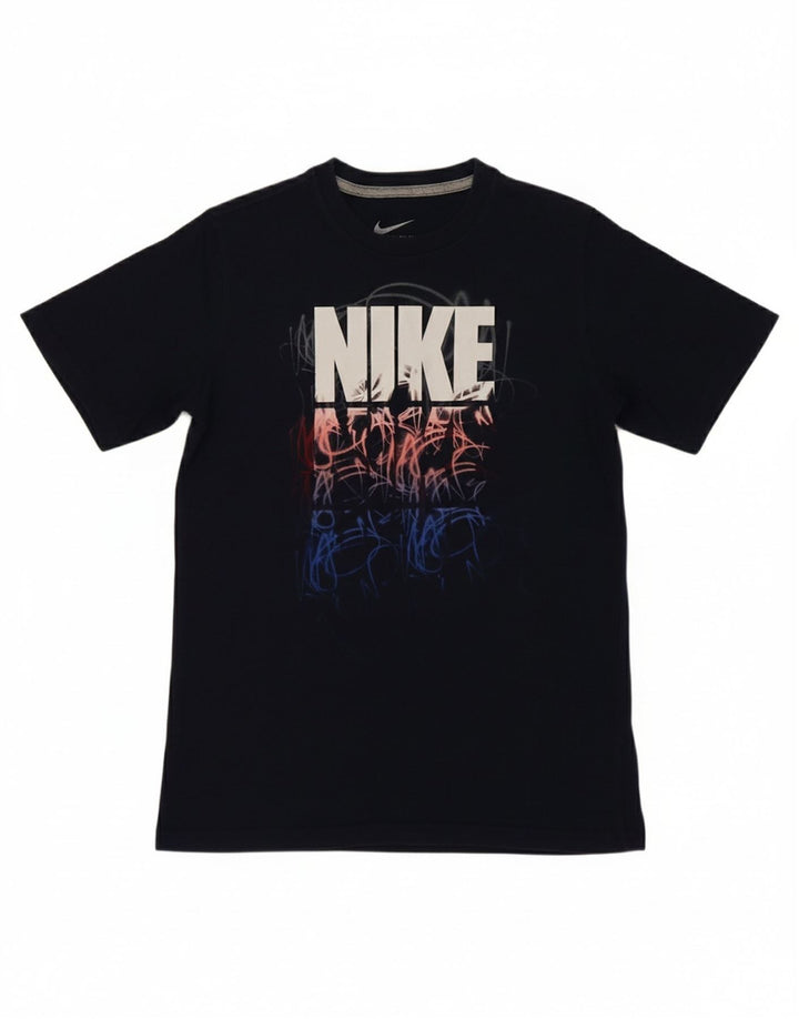 NIKE Boys Graphic T-Shirt Top 12-13 Years Large Navy Blue