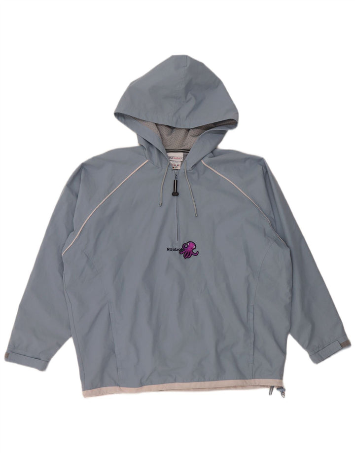 REEBOK Womens Oversized Hooded Pullover Rain Jacket UK 16 Large Blue