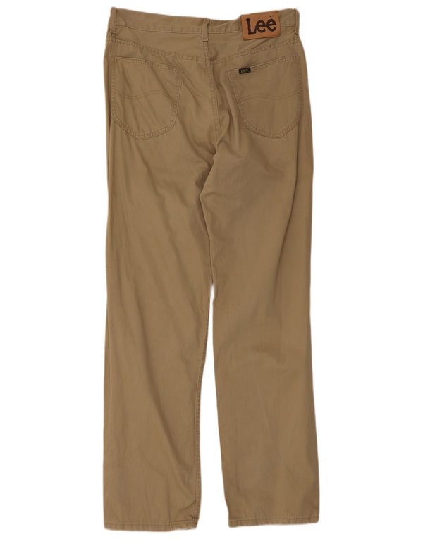 Lee Mens Casual Trousers W34 L32 Beige Cotton