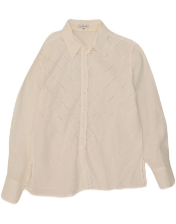 Naracamicie Womens Shirt UK 14 Large White Striped