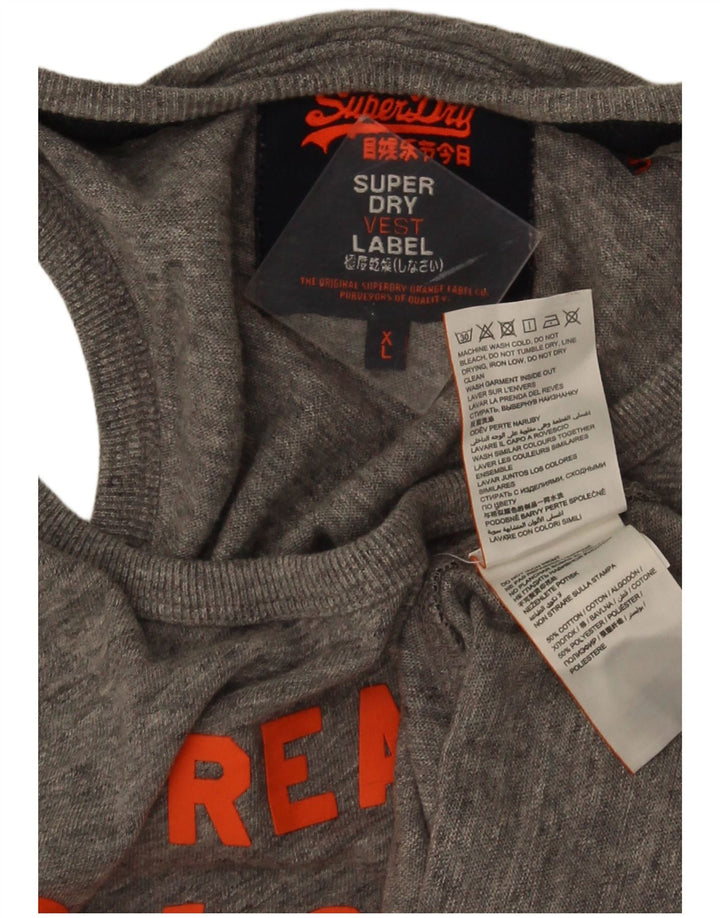 Superdry Mens Graphic Vest Top XL Grey Colourblock Cotton
