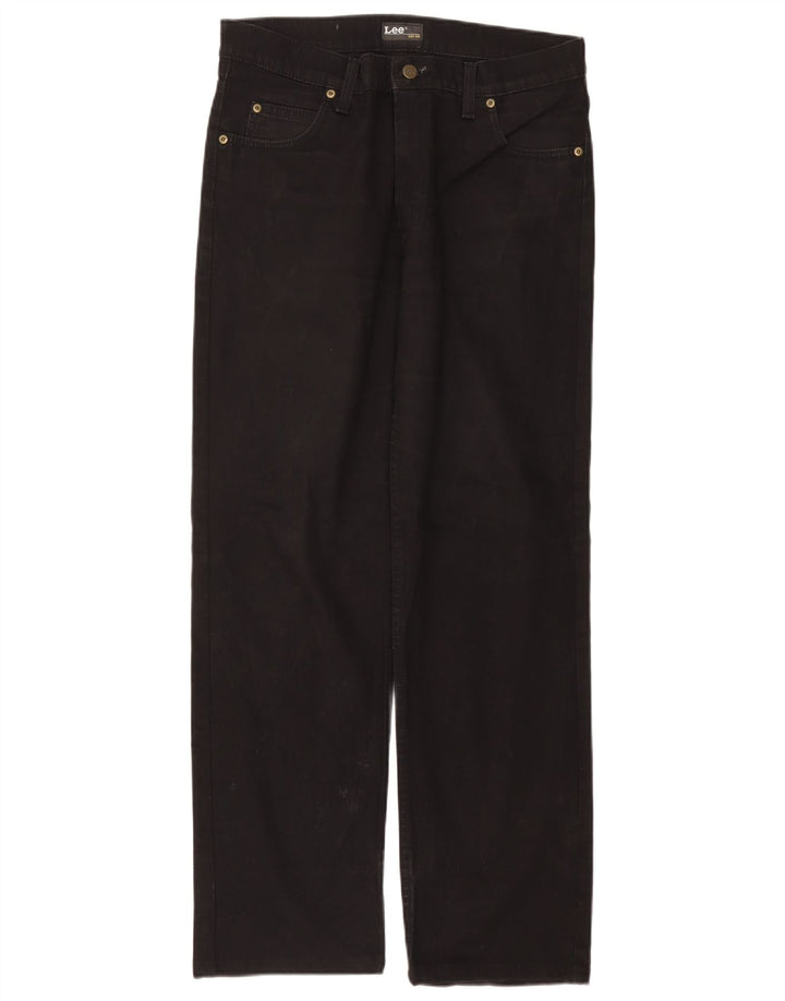 Lee Mens Brooklyn Straight Jeans W34 L30 Black Cotton