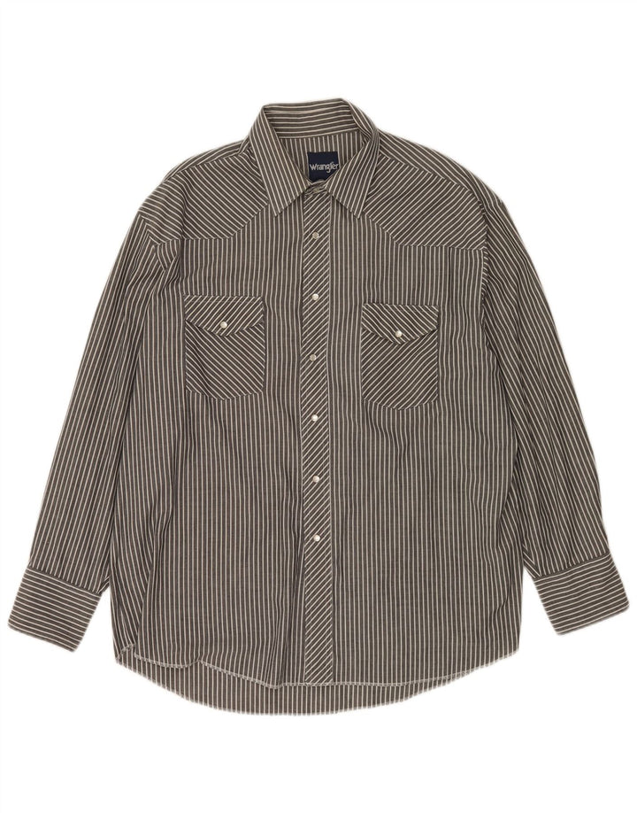 Wrangler Mens Shirt XL Grey Pinstripe