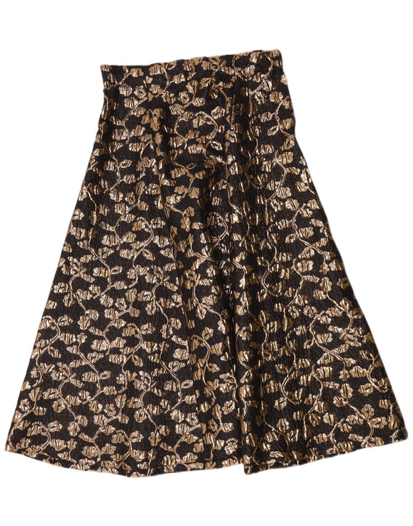 Vintage Womens A-Line Skirt W30 Medium Black Floral