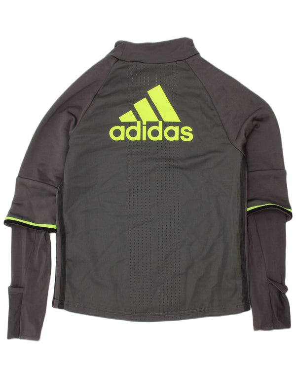Adidas Boys Chelsea FC Graphic Top Long Sleeve 7-8 Years Grey Polyester