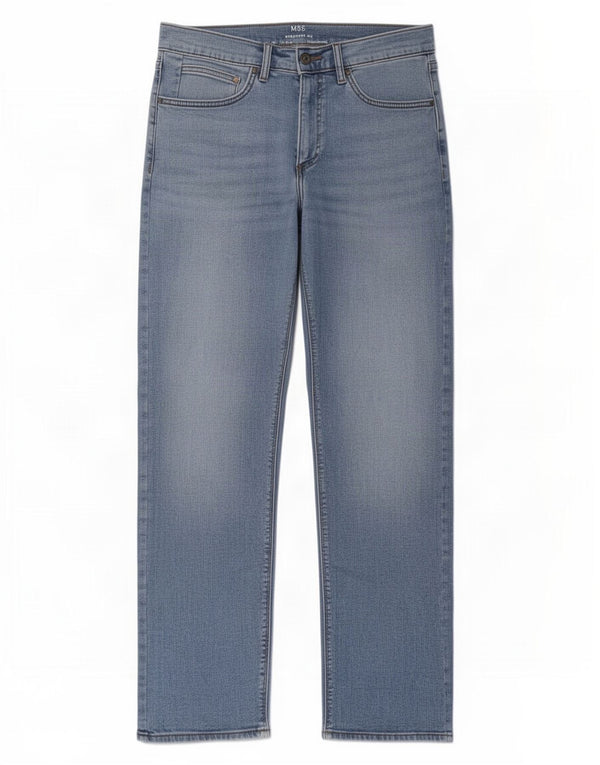 Marks & Spencer Mens Straight Jeans W32 L31 Blue Cotton