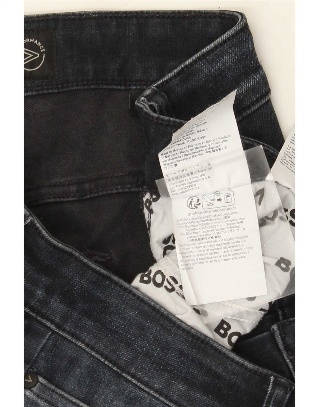 HUGO BOSS Womens Slim Jeans W34 L32 Navy Blue Cotton