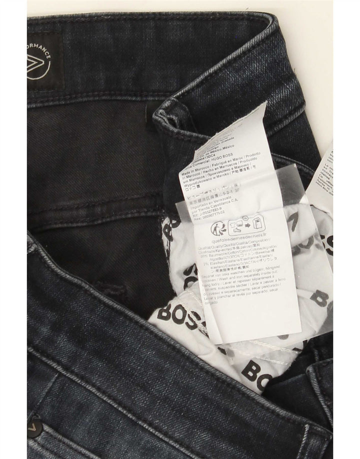 HUGO BOSS Womens Slim Jeans W34 L32 Navy Blue Cotton