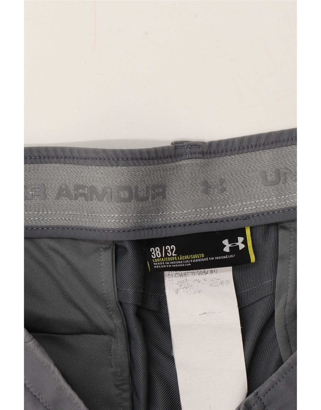 Under Armour Mens Straight Chino Trousers W38 L32 Grey