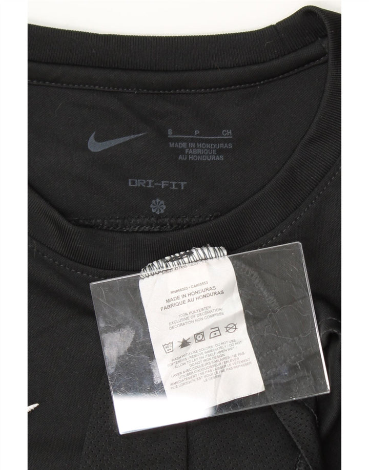 NIKE Womens Dri Fit Graphic T-Shirt Top UK 10 Small Black Polyester Vintage Nike and Second-Hand Nike from Messina Hembry 