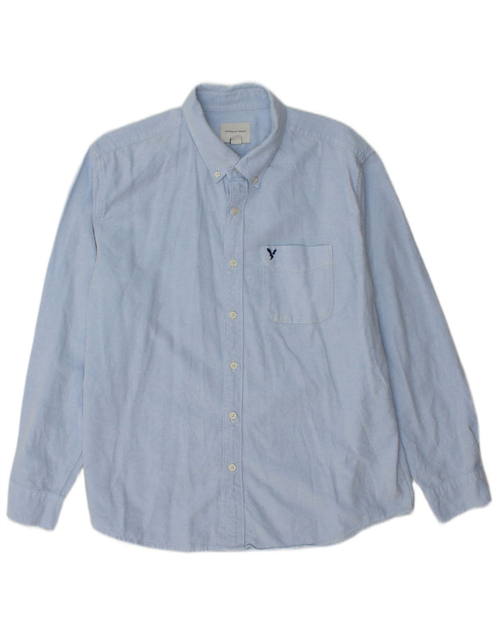 AMERICAN EAGLE Mens Classic Fit Shirt Large Blue Cotton