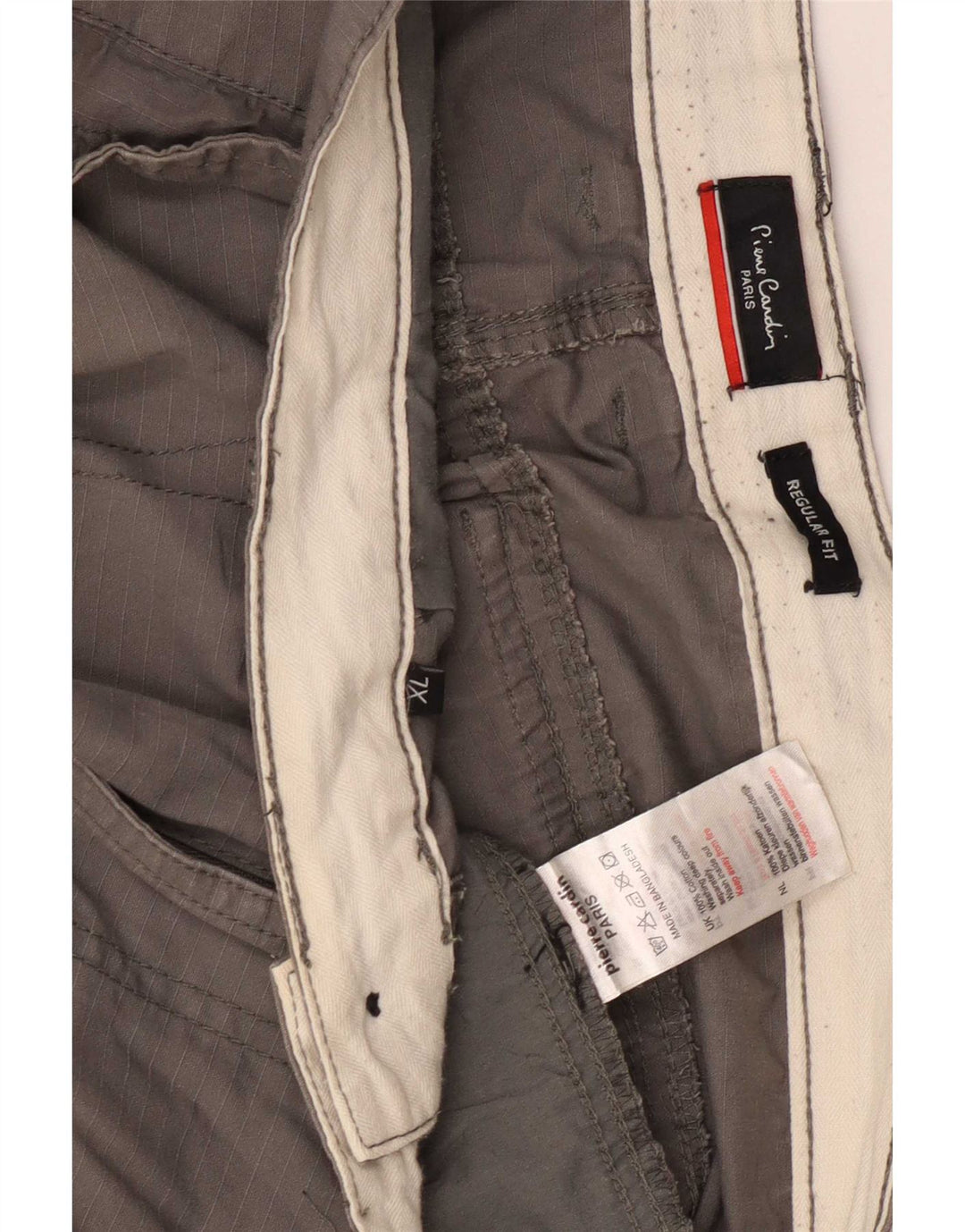 Pierre Cardin Mens Regular Fit Cargo Shorts XL W38 Grey Cotton
