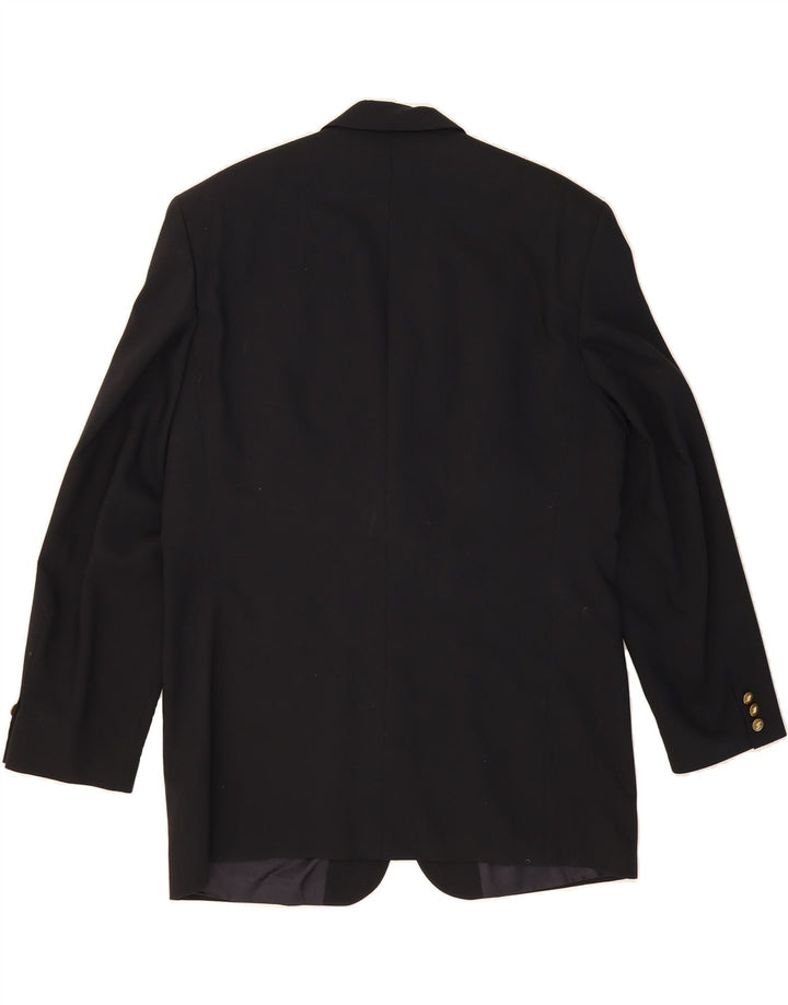 BAUMLER Mens 3 Button Blazer Jacket IT 54 2XL Black Virgin Wool Vintage Baumler and Second-Hand Baumler from Messina Hembry 